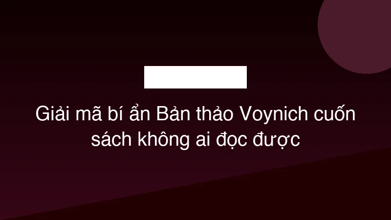 Giải mã bí ẩn Bản thảo Voynich cuốn sách không ai đọc được