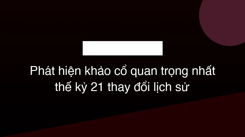 Hình ảnh minh họa Phát hiện khảo cổ quan trọng nhất thế kỷ 21 thay đổi lịch sử