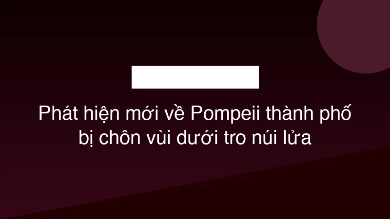 Phát hiện mới về Pompeii thành phố bị chôn vùi dưới tro núi lửa