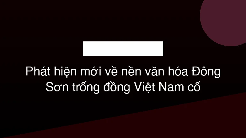 Hình ảnh minh họa Phát hiện mới về nền văn hóa Đông Sơn trống đồng Việt Nam cổ